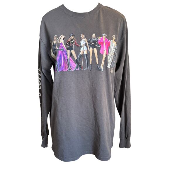 Taylor Swift Graphic Long Sleeve Shirt Medium Eras Tour Concert Merch Fan Club - Picture 1 of 8